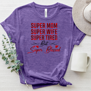 Super Mom, Super Blessed Heathered Tee