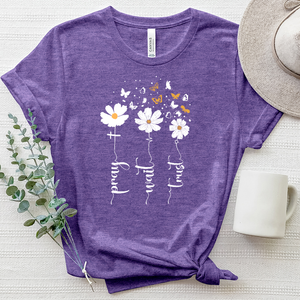 Pray Wait Trust Butterflies Heathered Tee