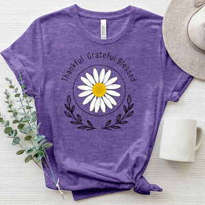 Thankful Olive Branch Daisy Heathered Tee