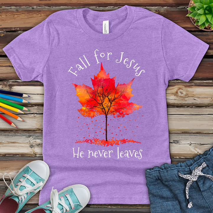 Fall For Jesus Falling Leaves Youth Heathered Tee