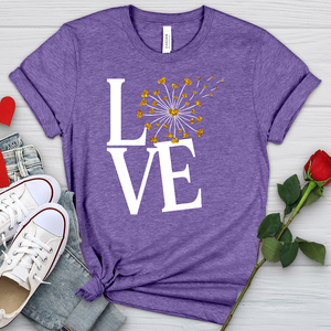 Love Gold Dandelion Hearts Heathered Tee