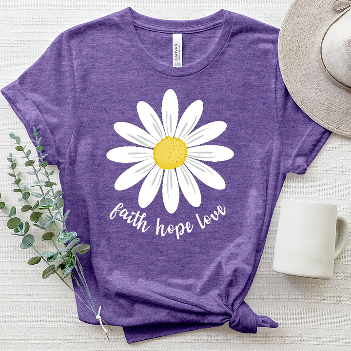 Faith Hope Love Summer Daisy Heathered Tee
