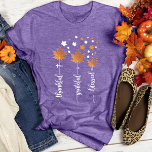 TGB Floating Leaves Heathered Tee