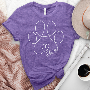 Faith Paw Print Heart Heathered Tee