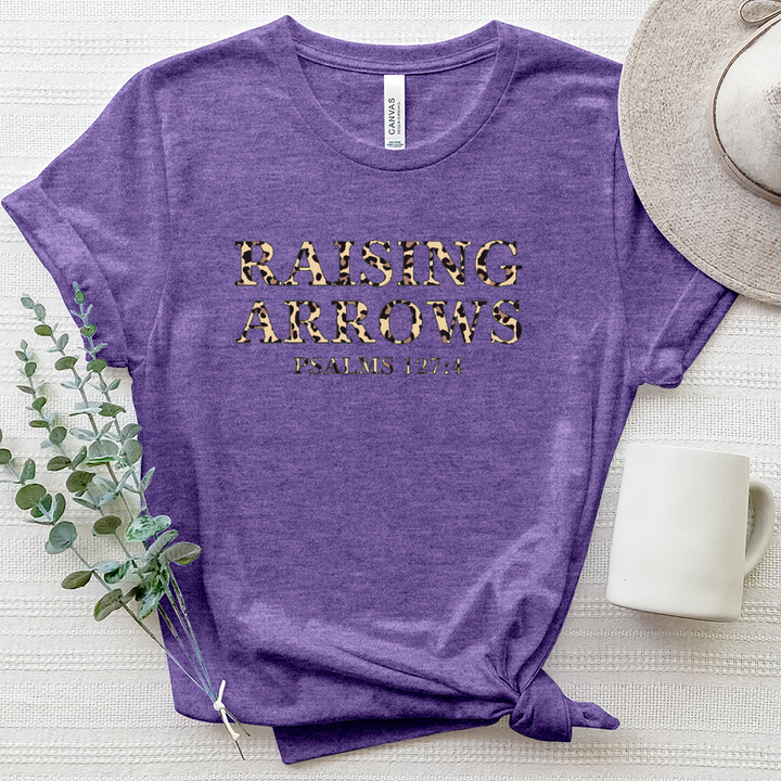 Raising arrows - Psalms 127 4 Leopard Heathered Tee
