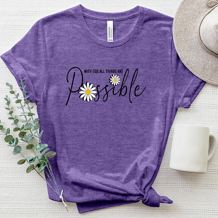 With God Daisy Heathered Tee