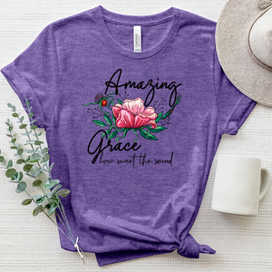 Amazing Grace Rose Tee Heathered Tee