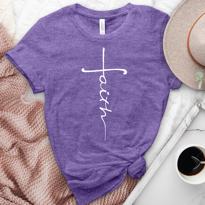 Faith Cross Heathered Tee
