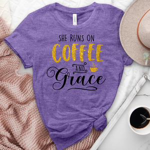 Gold Coffee and Grace Heathered Tee