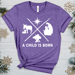 A Child Is Born Scene Heathered Tee