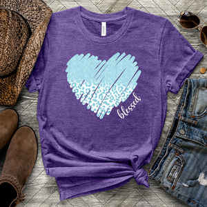 Bless Blue Heart Heathered Tee