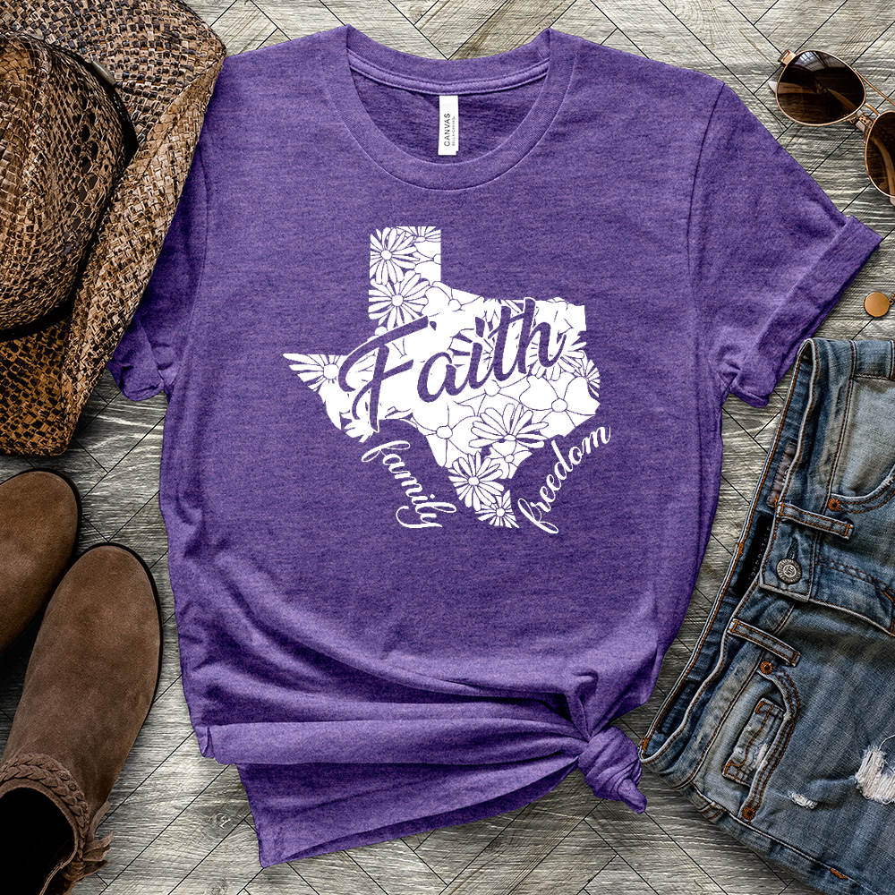Faith Family Freedom Heathered Tee