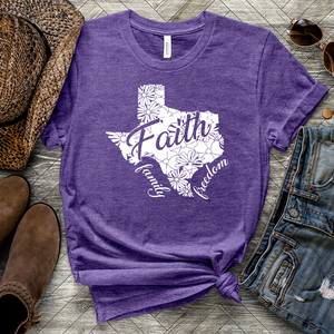 Faith Family Freedom Heathered Tee