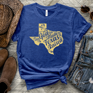 God Made Texas Raised Heathered Tee