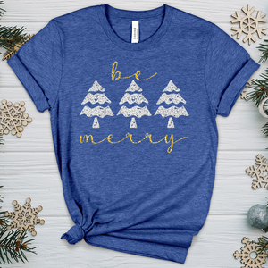 Be Merry Frosted Trees Heathered Tee