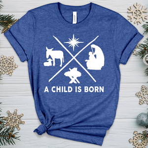 A Child Is Born Scene Heathered Tee