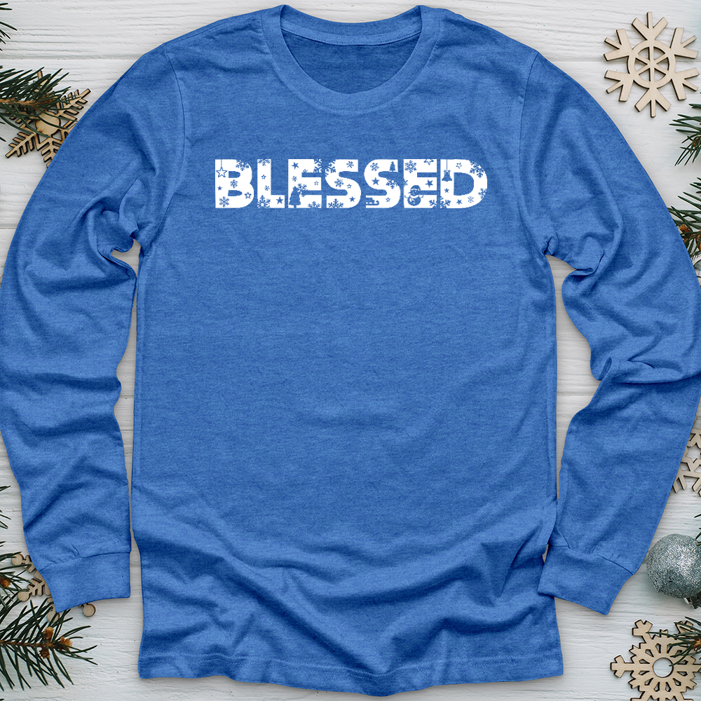 Blessed Winter Font Long Sleeve Tee