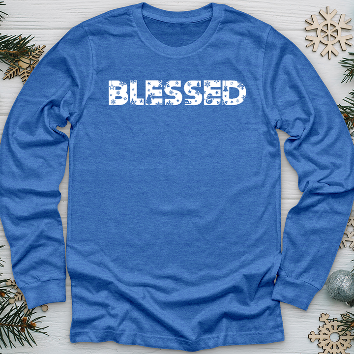 Blessed Winter Font Long Sleeve Tee