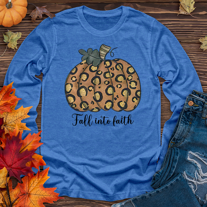 Fall Into Faith Gold Pumpkin Long Sleeve Tee