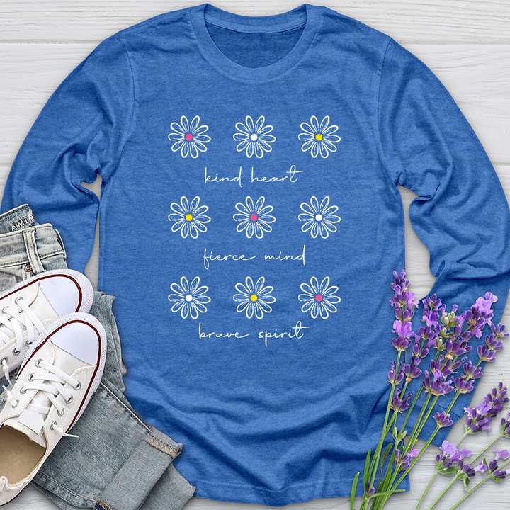 Kind Heart White Daisies Long Sleeve Tee