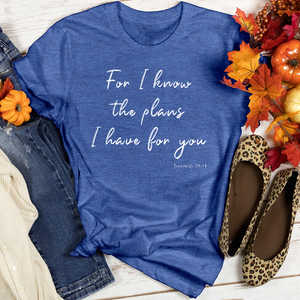 For I know The Plans Heathered Tee