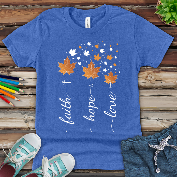 Faith Hope Love Autumn Youth Heathered Tee