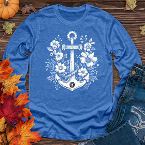 Anchor with flower Long Sleeve Tee