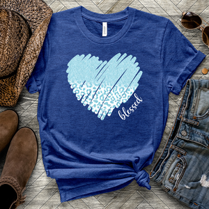 Bless Blue Heart Heathered Tee