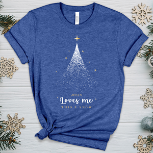 Jesus Loves Me Christmas Heathered Tee