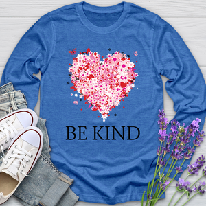 Be Kind Floral Heart Long Sleeve Tee