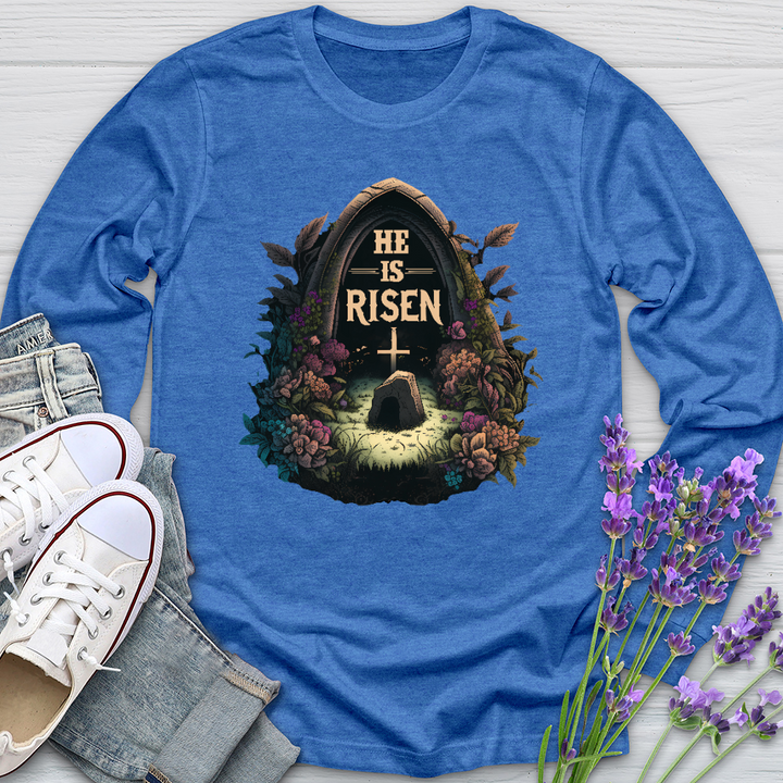 He Is Risen Grave Long Sleeve Tee