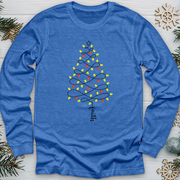 Faith Christmas Lights Long Sleeve Tee