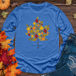 Thankful Leaf Stem Long Sleeve Tee