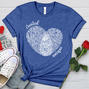 Created Unique Fingerprint Heart Heathered Tee