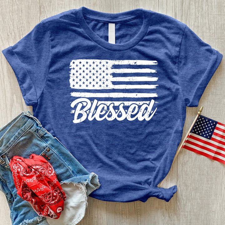Blessed Flag Heathered Tee