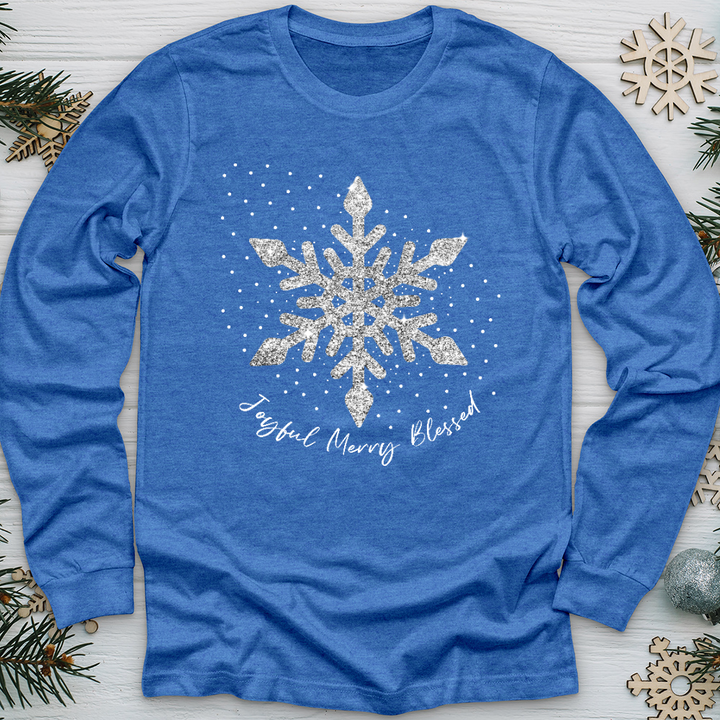 Snowflake Silver Giliters Long Sleeve Tee