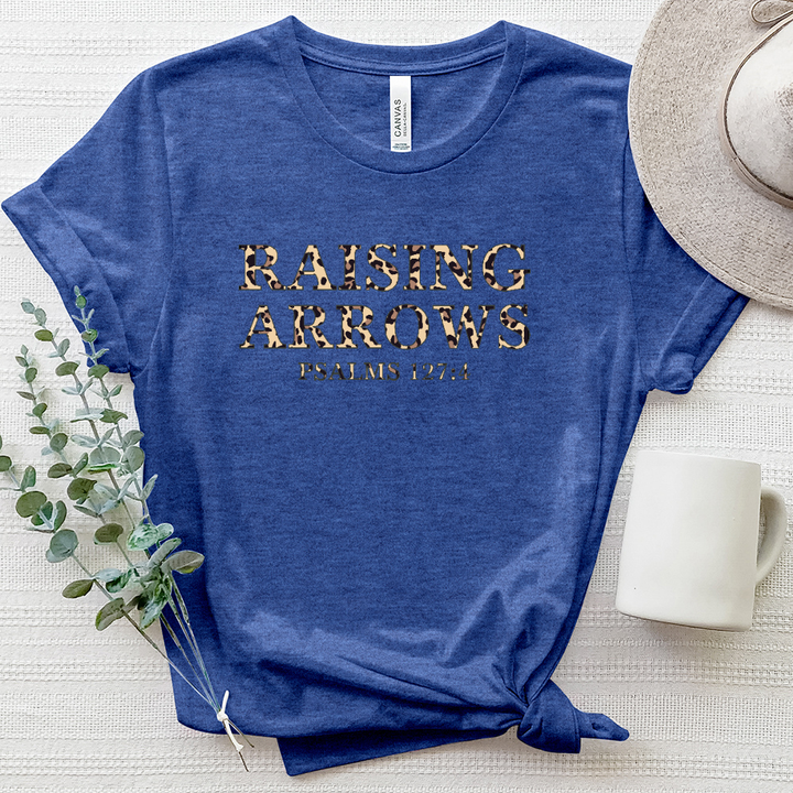 Raising arrows - Psalms 127 4 Leopard Heathered Tee