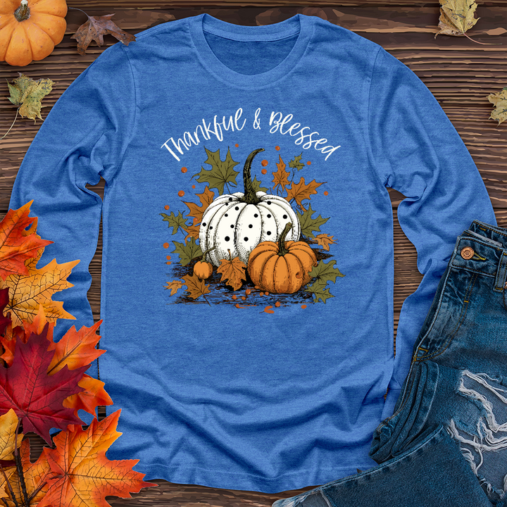 Thankful & Blessed Pumpkin Patch Long Sleeve Tee