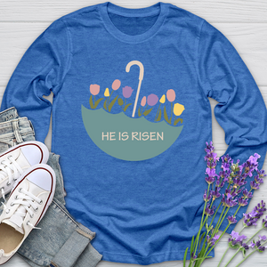 He Is Risen Flower Umbrella Long Sleeve Tee