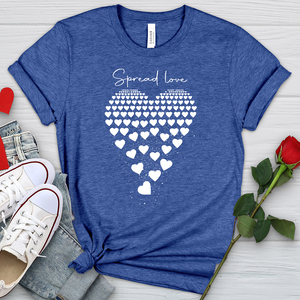 Spread Love Floating Hearts Heathered Tee