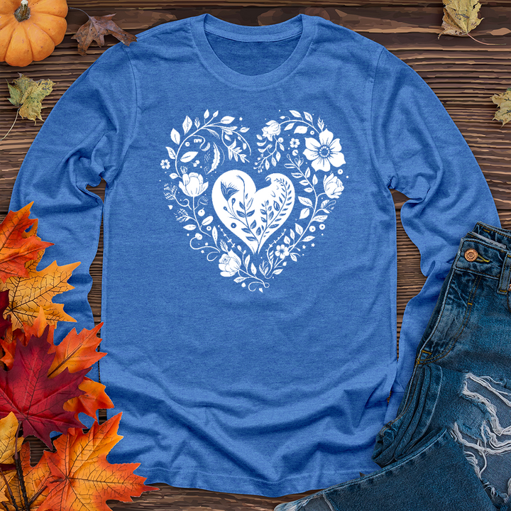 A simple floral heart 01 Long Sleeve Tee