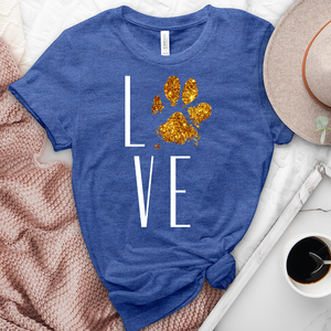 Love paw print heathered tee