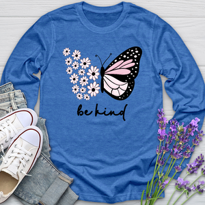 Be Kind Sunflower Butterfly Long Sleeve Tee