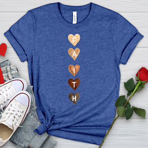 Faith Watercolor Hearts Heathered Tee