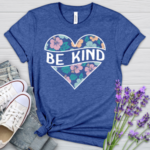 Be Kind Floral Heart Heathered Tee