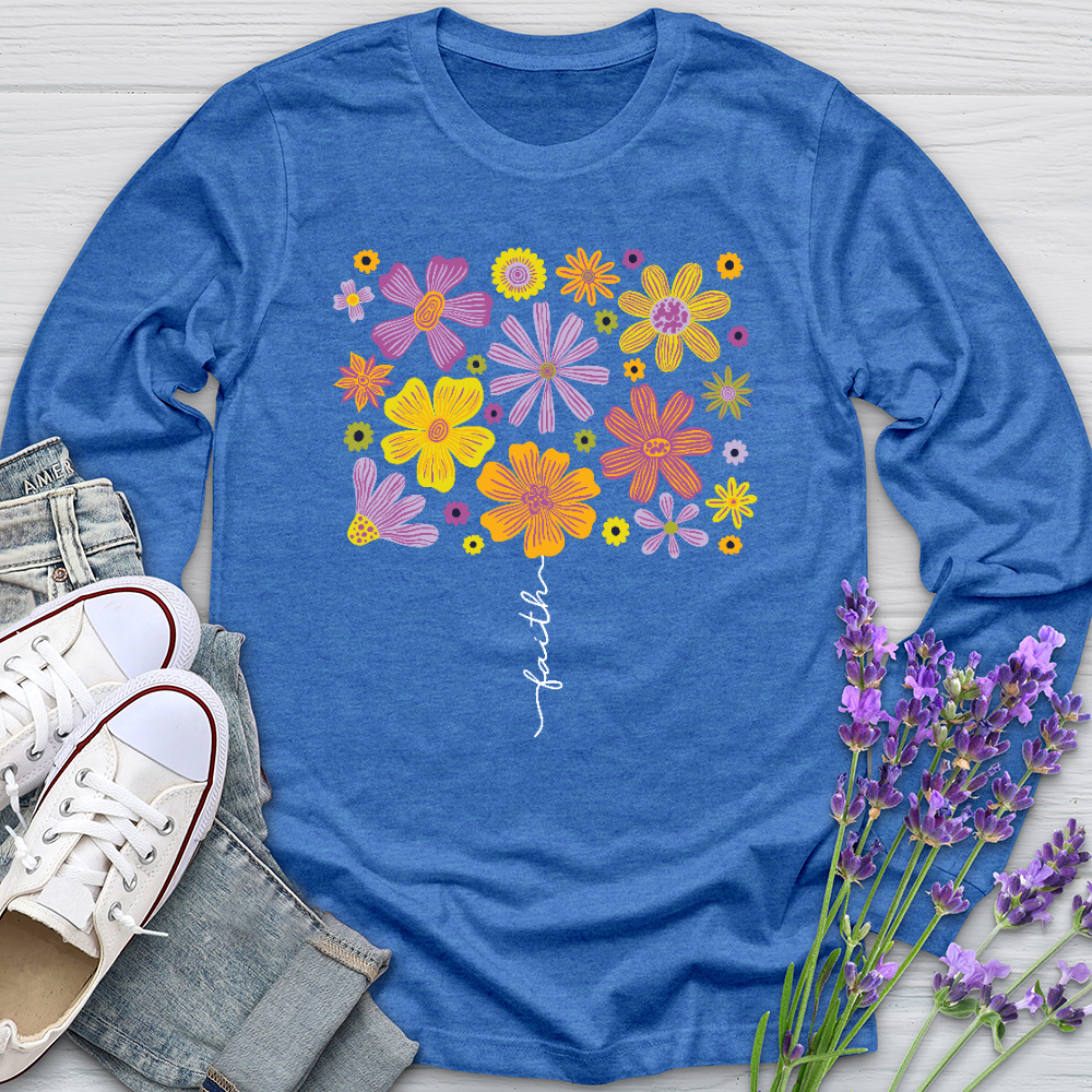 Faith Flower Set Long Sleeve Tee