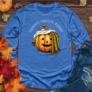 Thankful Grateful Blessed Happy Pumpkin Long Sleeve Tee