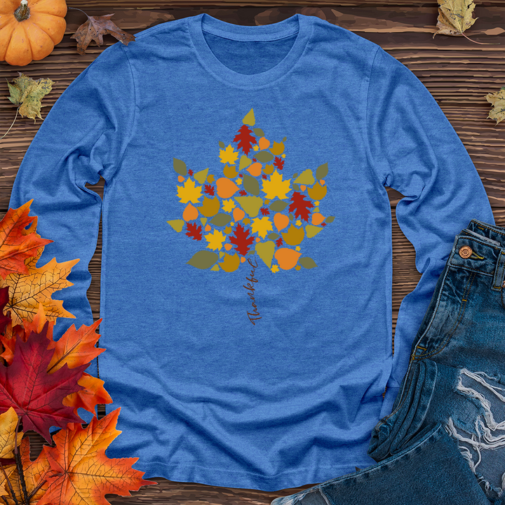 Thankful Leaf Stem Long Sleeve Tee