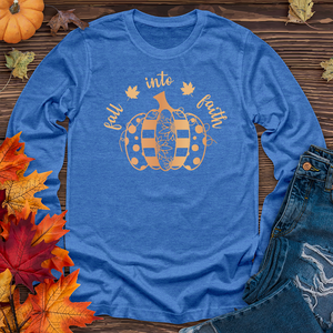 Fall into faith spotted pumpkin Long Sleeve Tee