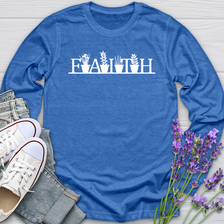 Faith Garden Letters Long Sleeve Tee